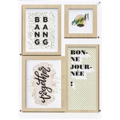 Kit 17 stickers déco effet cadre imitation bois