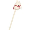 Lama à chevaucher blanc lanière rouge