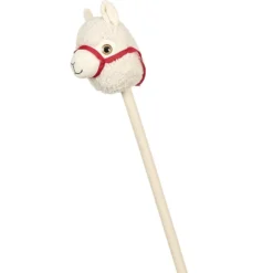Lama à chevaucher blanc lanière rouge