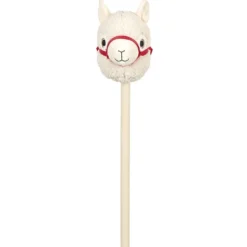 Lama à chevaucher blanc lanière rouge