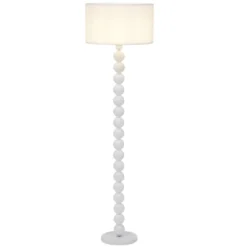Lampadaire pied bubble en résine blanc Ø45xH158cm