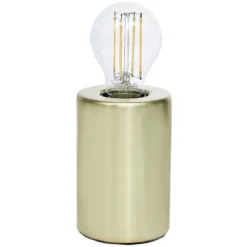 Lampe base ronde en métal jaune doré Ø8xH12cm