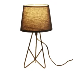 Lampe à poser abat-jour tissu noir 18x18xH35cm