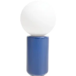 Lampe à poser cylindrique céramique et verre avec boule 12xH25cm (2 modèles)