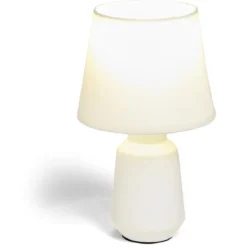 Lampe à poser en céramique avec abat-jour tissu blanc Ø14,2xH24,5cm