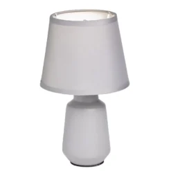 Lampe à poser en céramique avec abat-jour tissu gris Ø14,2xH24,5cm