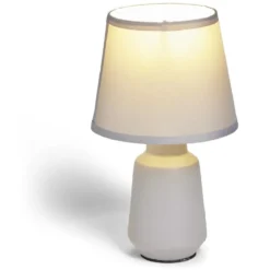 Lampe à poser en céramique avec abat-jour tissu gris Ø14,2xH24,5cm