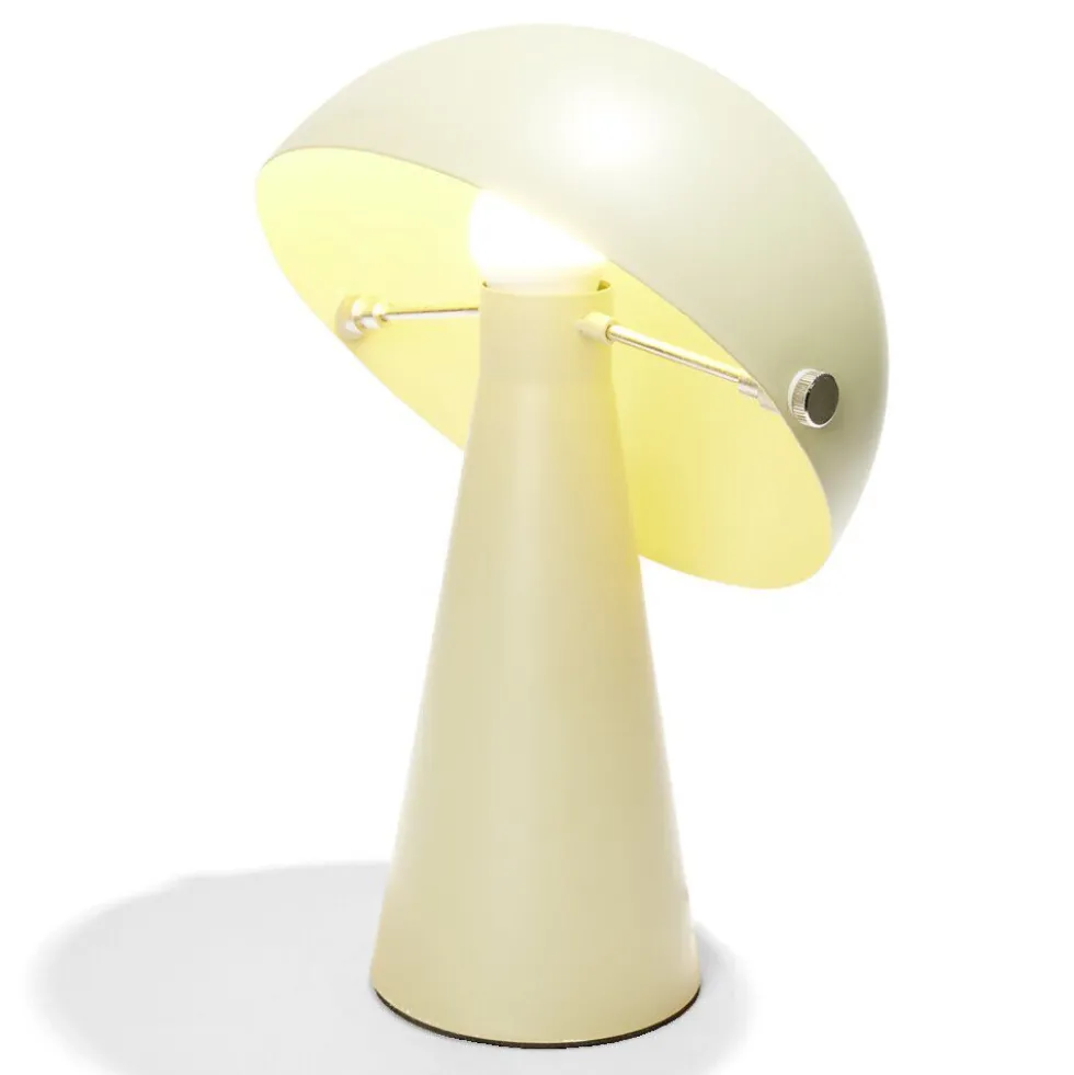 Lampe à poser forme champignon en fer H34cm vert clair