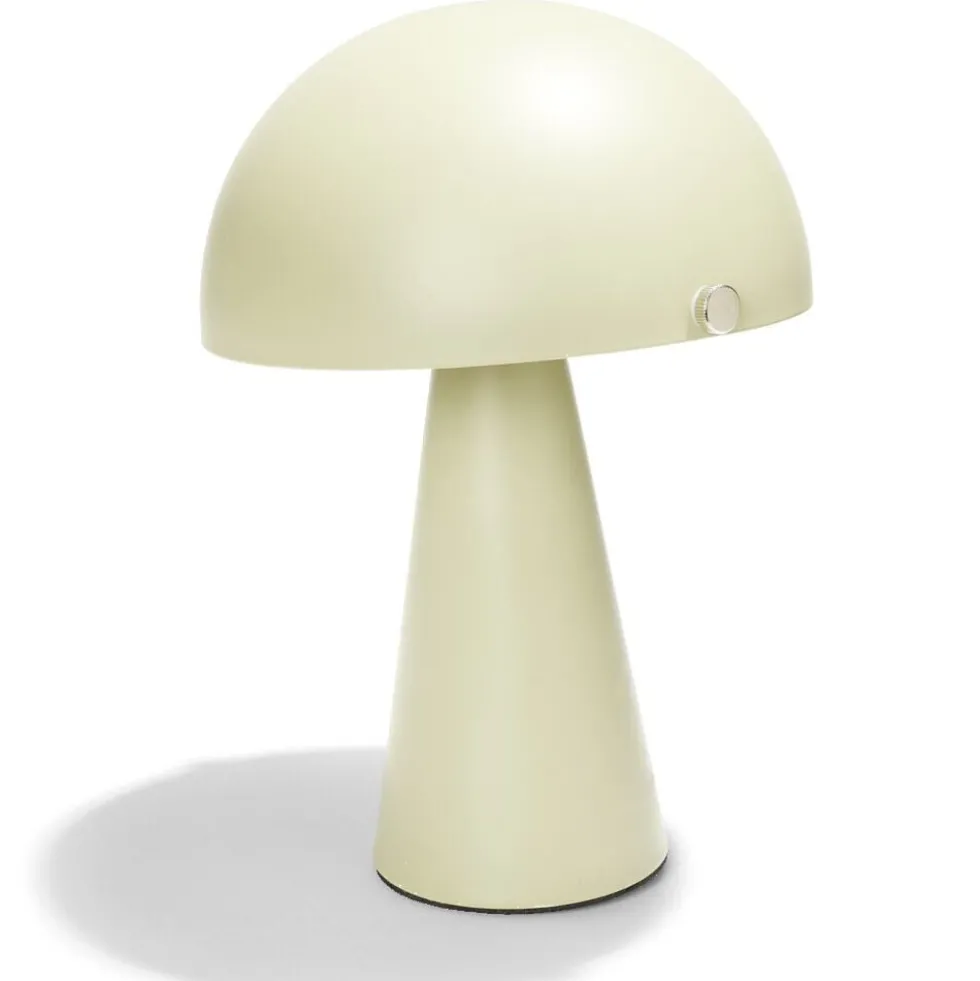 Lampe à poser forme champignon en fer H34cm vert clair