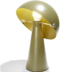 Lampe à poser forme champignon en fer H34cm vert foncé