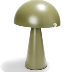 Lampe à poser forme champignon en fer H34cm vert foncé