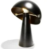 Lampe à poser forme champignon en fer H34cm noir