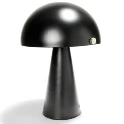 Lampe à poser forme champignon en fer H34cm noir