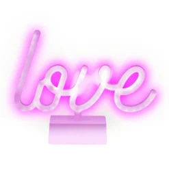 Lampe à poser néon LED mot Love rose 24xH19cm