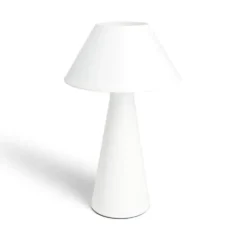 Lampe à poser tactile conique méal blanc Ø21xH27cm