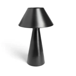 Lampe à poser tactile conique métal noir Ø21xH27cm