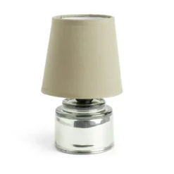 Lampe à poser Ø12xH22cm verre et polyester vert