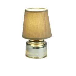 Lampe à poser Ø12xH22cm verre et polyester vert