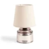 Lampe à poser Ø12xH22cm verre et polyester rose gold