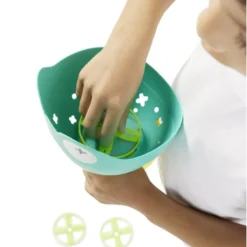 Lanceur disque volant forme grenouille bleu et jaune 11 pièces