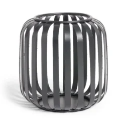 Lanterne ajourée métal noir Ø10xH12cm