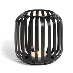 Lanterne ajourée métal noir Ø10xH12cm