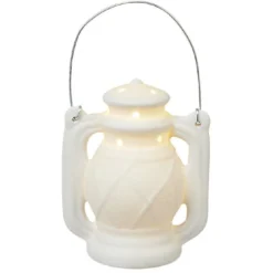 Lanterne LED en céramique blanche