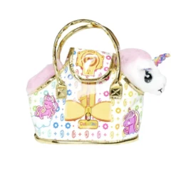 Licorne peluche avec son sac de transport