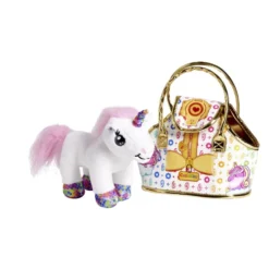 Licorne peluche avec son sac de transport