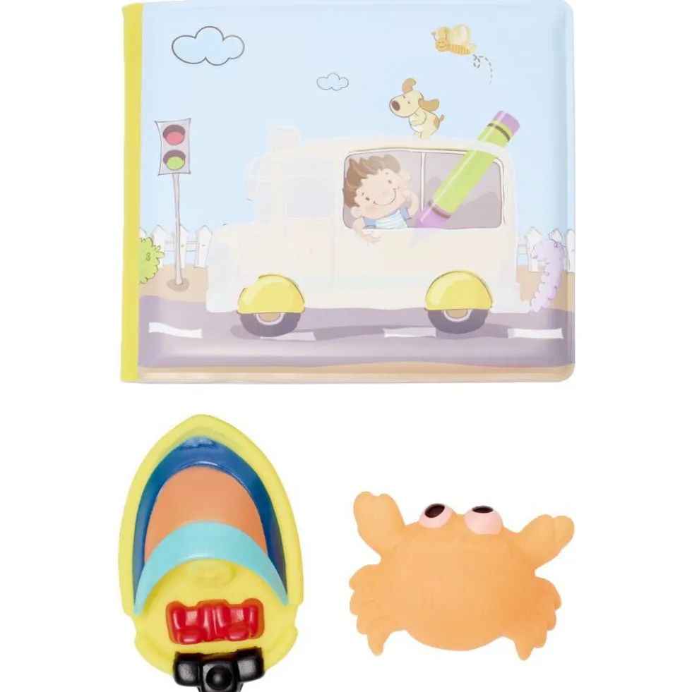 Livre de bain avec 2 jouets plastique (2 modèles)