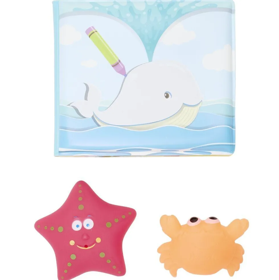 Livre de bain avec 2 jouets plastique (2 modèles)
