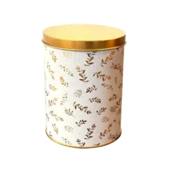 Lot de 3 boîtes alimentaires décor Noël métal blanc et doré 3 tailles