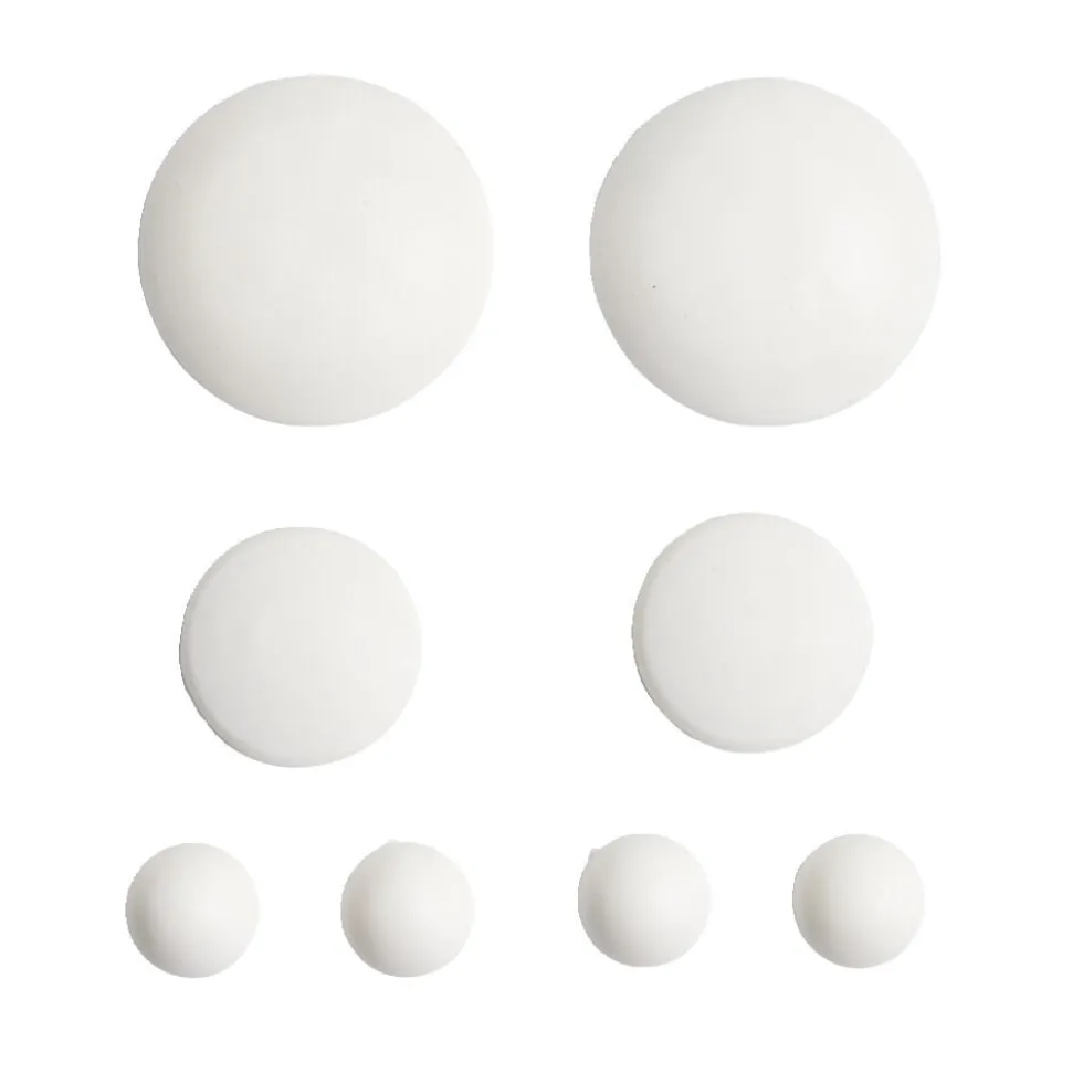 Lot de 8 butées adhésives plastique blanc