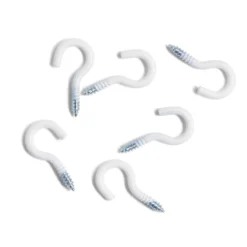 Lot de 6 crochets ouverts blancs Ø3x16mm