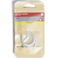 Lot de 2 crochets ouverts gris Ø5x40mm