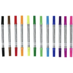 Lot de 12 feutres double pointe