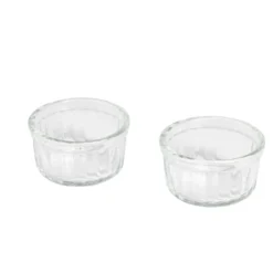 Lot de 2 ramequins en verre transparent Ø8,5xH4,5cm