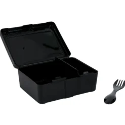 Lunch box à 2 compartiments - Boîte alimentaire en plastique noir 1L