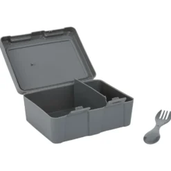 Lunch box à 2 compartiments - Boîte alimentaire en plastique gris 1L