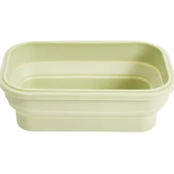 Lunch box rétractable 1L avec 2 couverts plastique et silicone vert