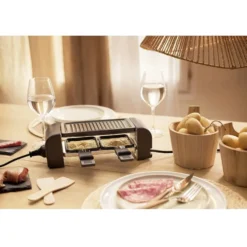 Machine à raclette Duo connectable noire 2 poêlons 450W
