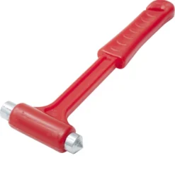 Marteau voiture brise-vitre métal et plastique rouge L15,5cm