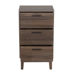 Meuble de rangement en bois Lida 3 tiroirs marron foncé 40x29,5xH72cm