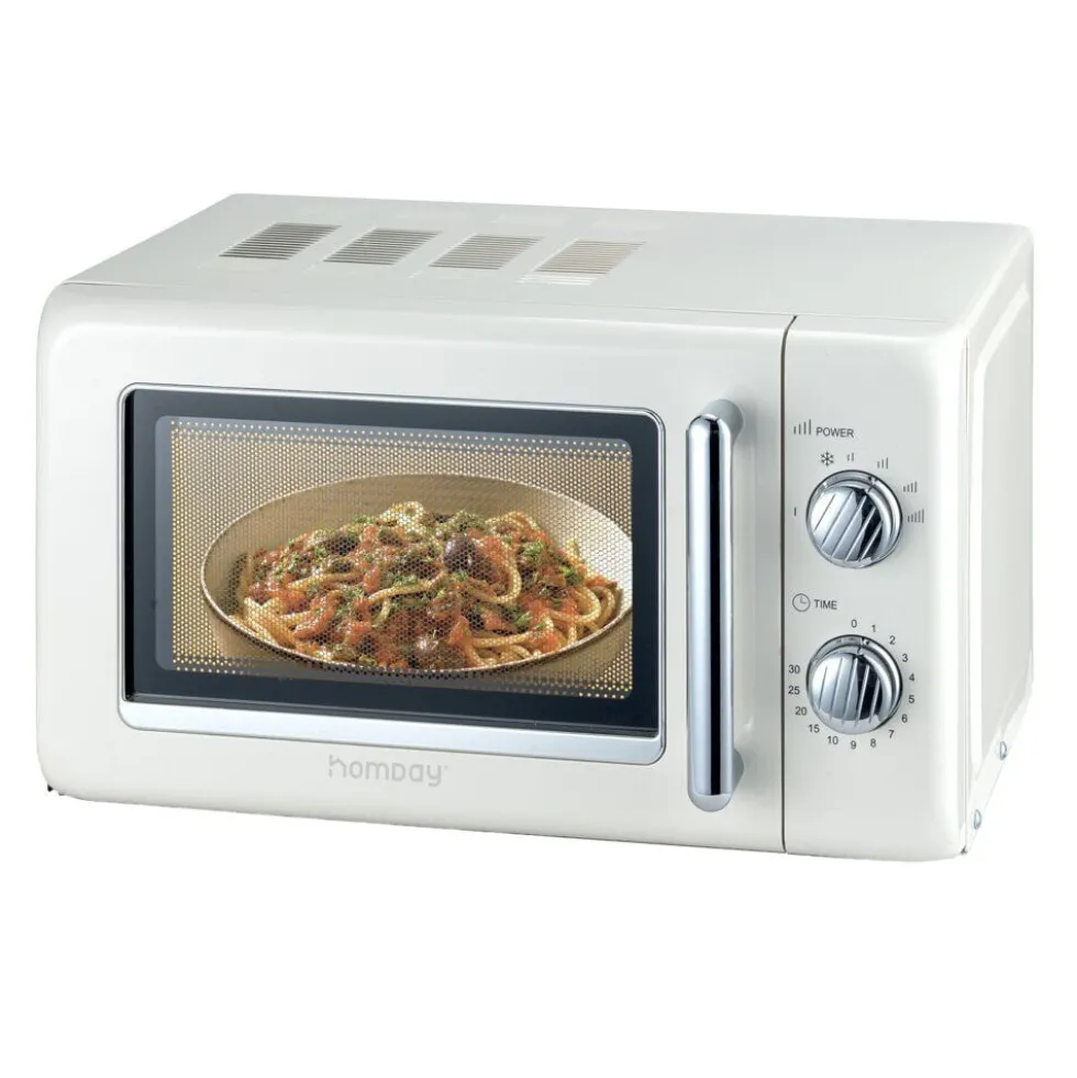 Micro-ondes rétro vintage 20L 6 niveaux de puissance 700W