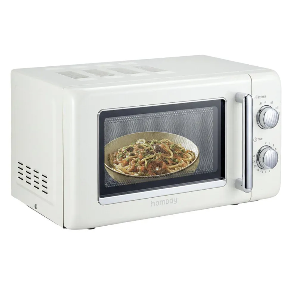 Micro-ondes rétro vintage 20L 6 niveaux de puissance 700W