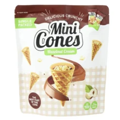 Mini-cônes gaufrettes18 portions fourrés crème de noisette 100gr