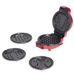 Mini gaufrier noir 5en1 avec 4 plaques interchangeables 13x19cm