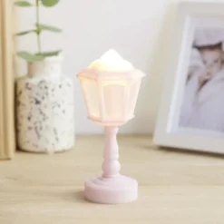 Mini lampe LED de bureau forme lampadaire Ø6xH14cm - 4 coloris