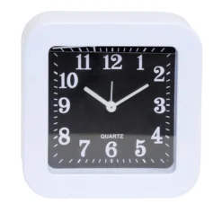 Mini réveil analogique à quartz en plastique avec alarme (4 modèles)