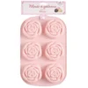 Moule à gâteau x6 fleur rose silicone 16,5x22,5cm